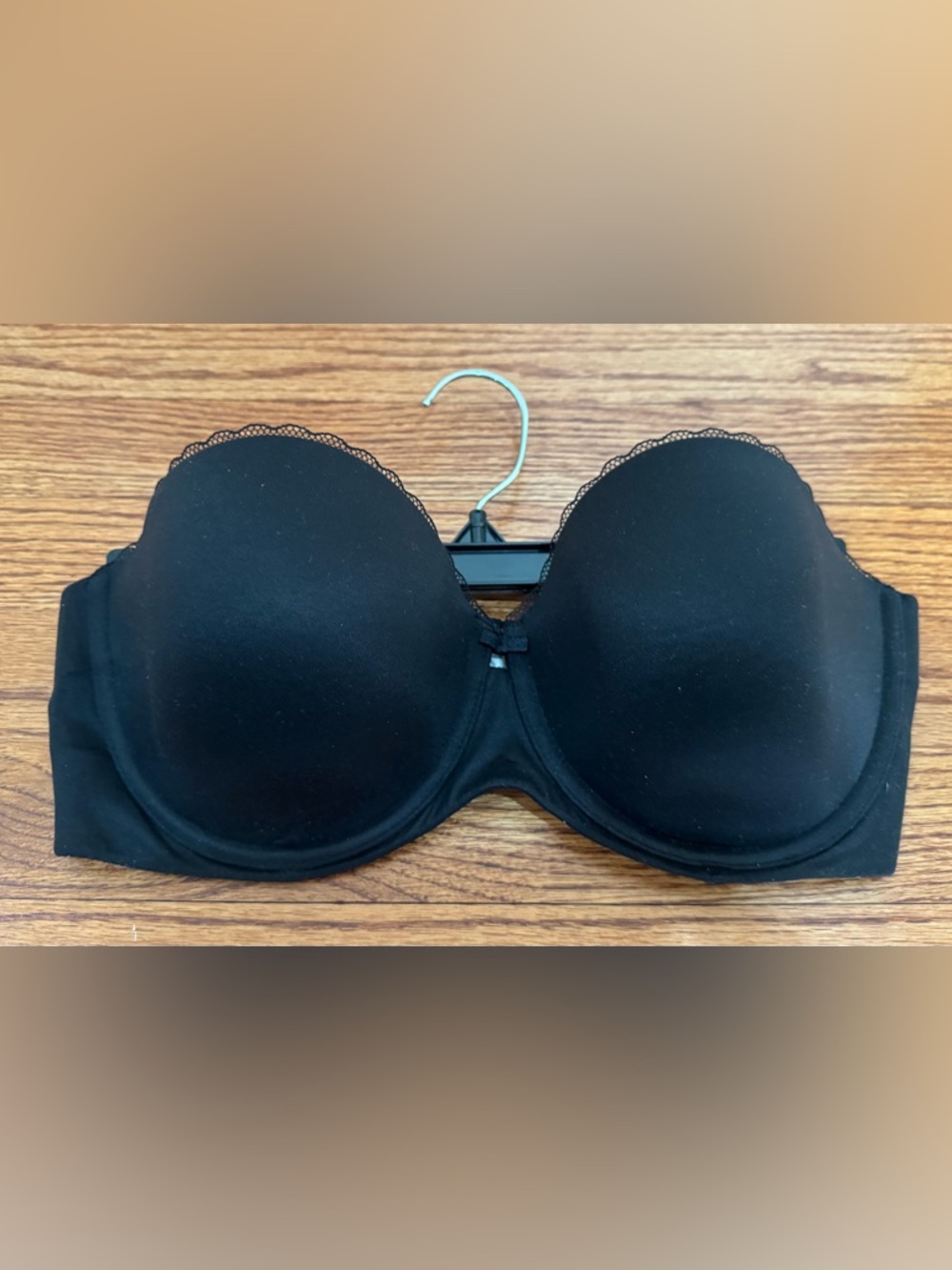Calvin Klein Black Lace-Edge Strapless Bra 36C